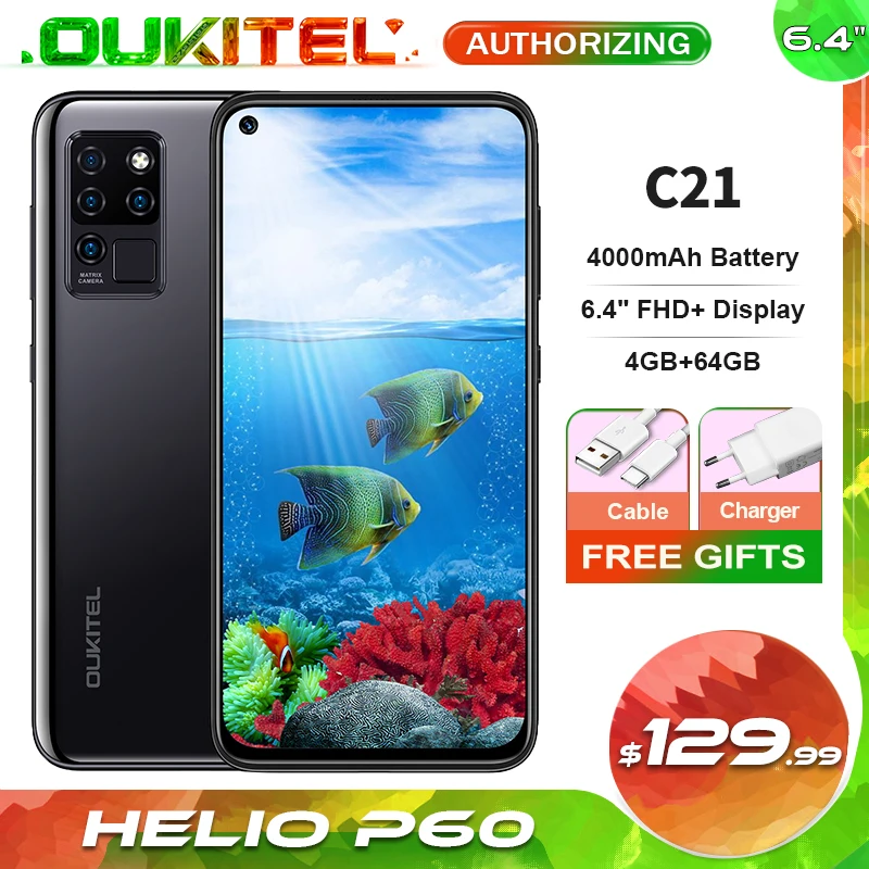 OUKITEL C21 FHD 64GB 4gbb Pump Express3.0 Fingerprint Recognition/face Recognition 16mp