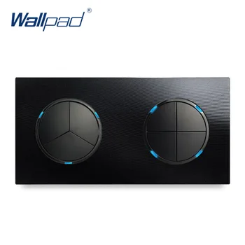 

Wallpad 7 Gang 2 Way Switch Wall Light Switch With LED Indicator Aluminum Metal Panel