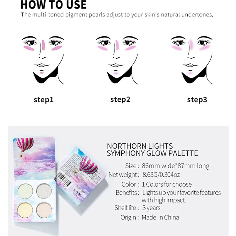 Brand Makeup Bright Light Eye Shadow Palette 4 Color The Nude Balm Minerals Powder Pigments Cosmetics Glitter Eyeshadow