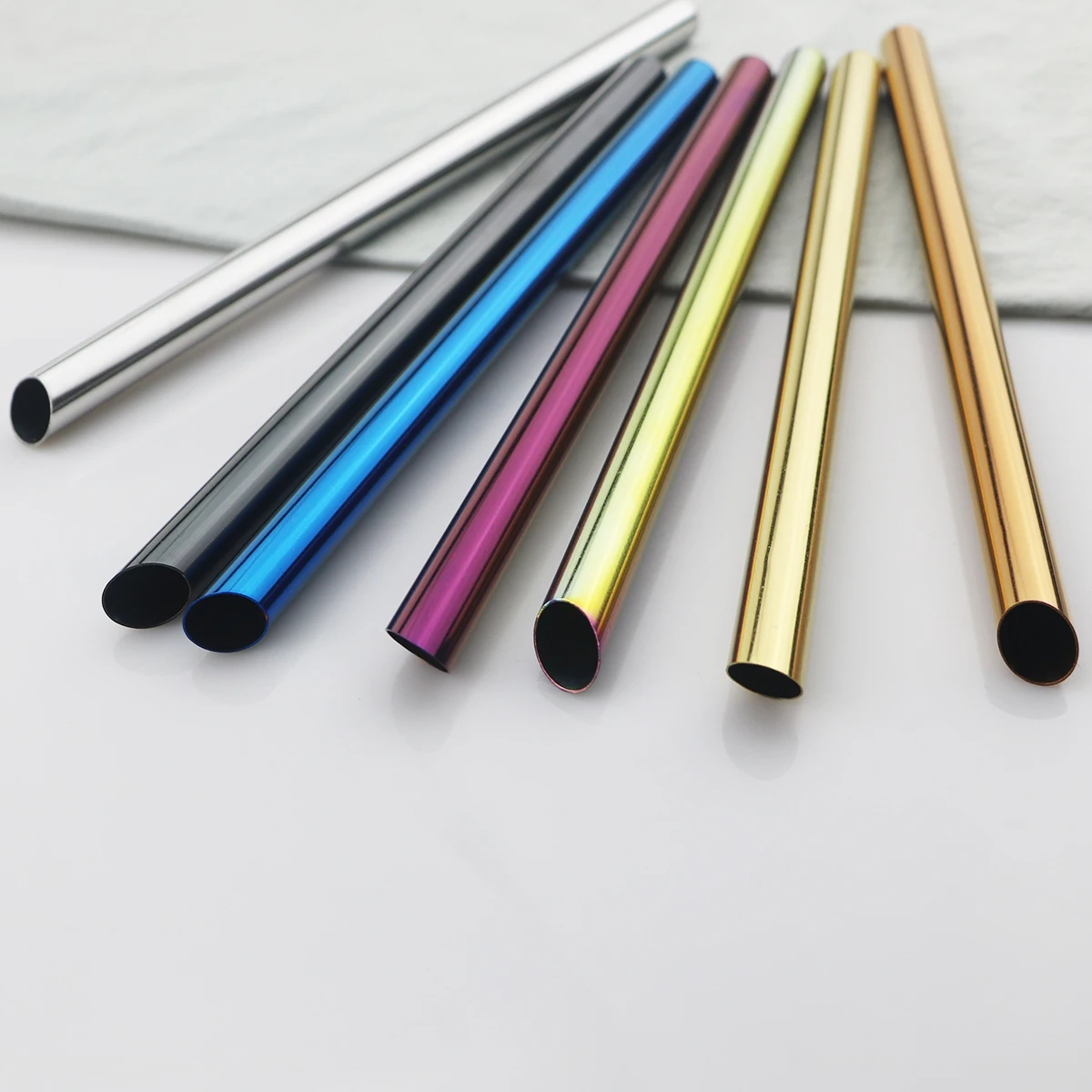 Eco-Friendly Wide Stainless Steel Drinking Straw Set with Cleaning Brush