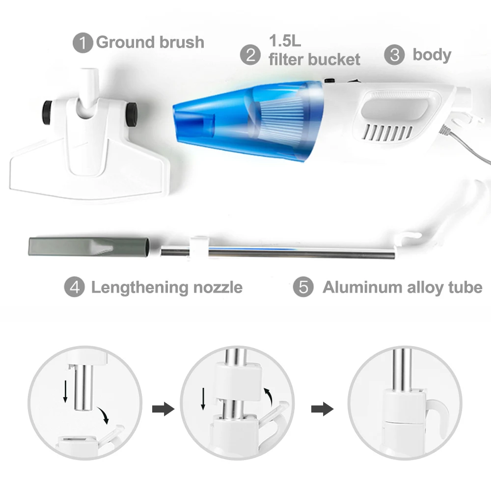 

Small Desktop Cleaner Home Push Rod Wet Dry Use EU/US Plug Household Portable Handheld Vacuum Cleaner Carpet Dust Collector
