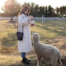 Женское зимнее пальто, куртка, шерсть, шерсть, кашемир, верхняя одежда, утепленная, Abrigos Mujer Invierno, отложной воротник, карман, Wakeey