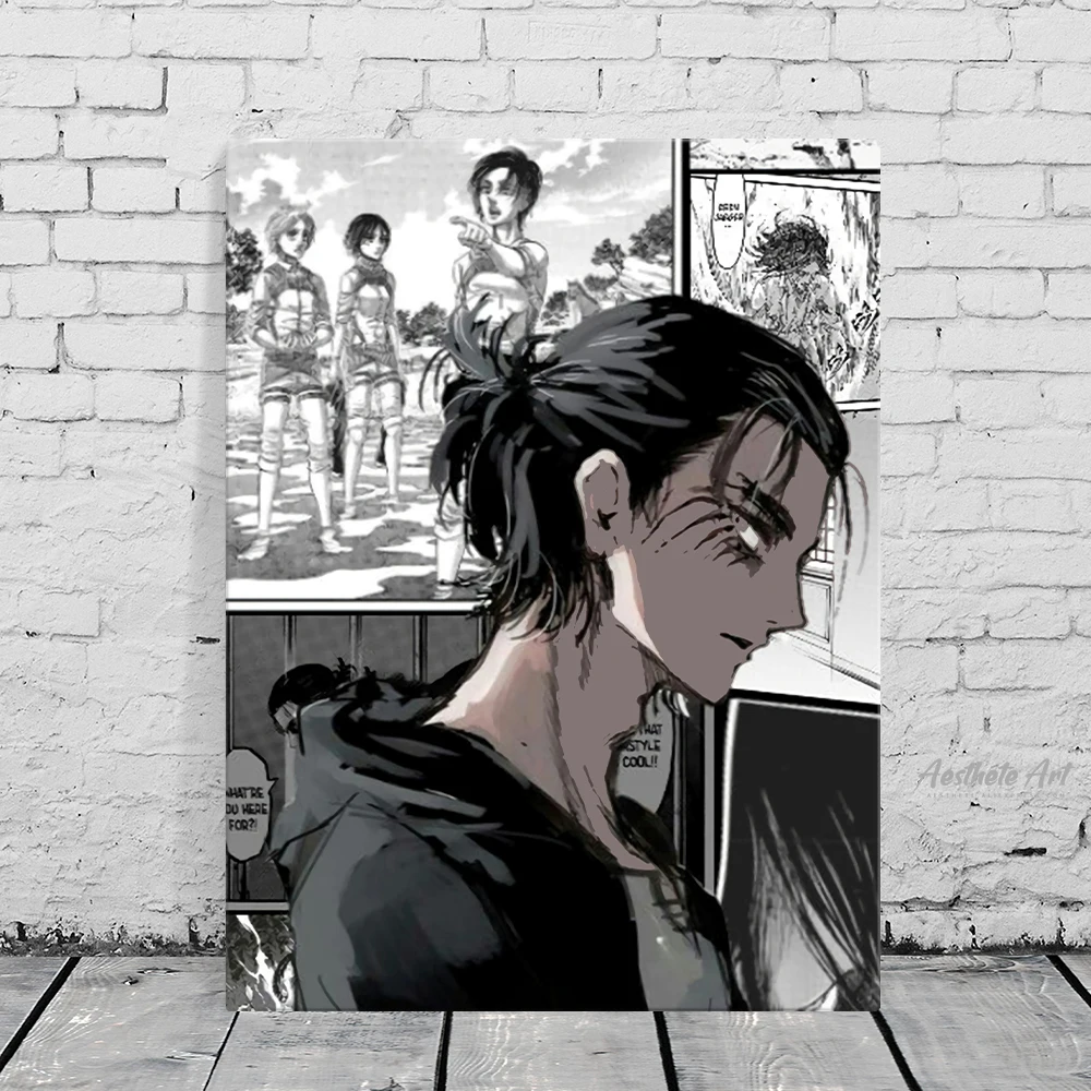 Attack On Titan Eren Yeager Anime Home Decor Canvas Poster Print Decoration Art Wall Picture Living Room Painting Painting Calligraphy Aliexpress