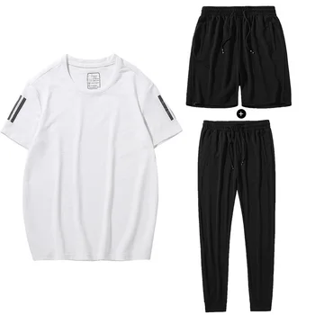 

Summer T Shirt Short Sleeve Men Plus Fat Plus Size Trend Half Sleeve Loose Top Leisure Trousers Shorts Pants