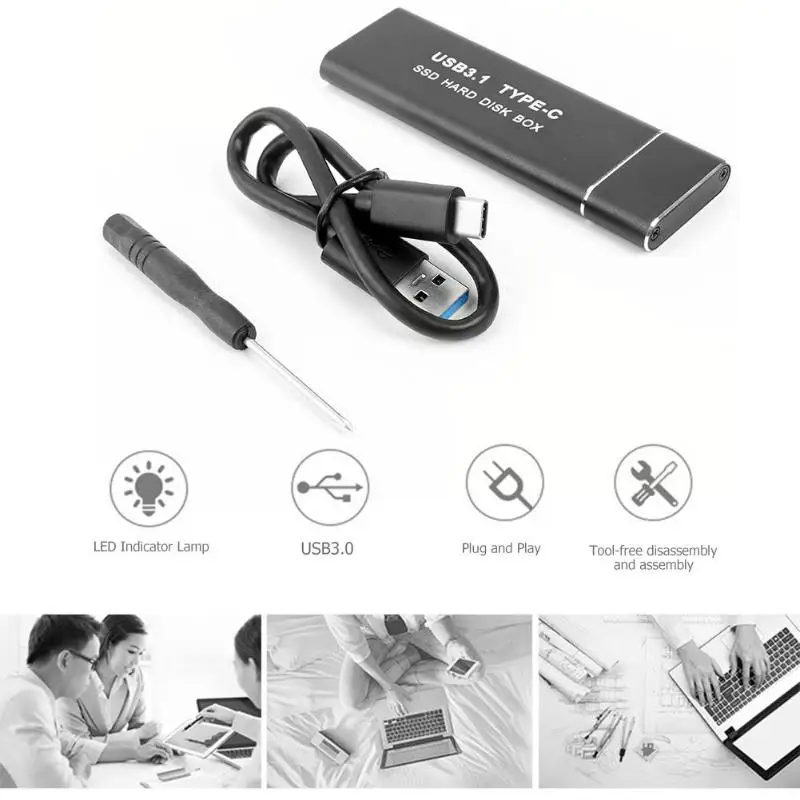 USB3.0 3,1 type C to M.2 адаптер NGFF жесткий диск коробка внешний корпус Чехол твердотельный мобильный жесткий диск поддержка UASP