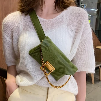 

Women Chest Bag PU Leather Fanny Pack Small Messenger Bag Solid Color Fashion Street Waist Bag ZD1671