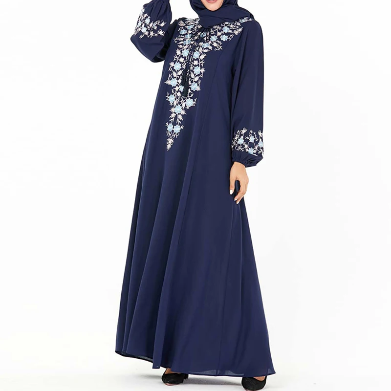 blue dress Абая Турция мусульманское платье Марокканская кафтан мусульманская одежда для Дубай одежда Абая для женщин Восточный халат из марокена халат ислам платье хиджаб Djelaba - Цвет: blue dress