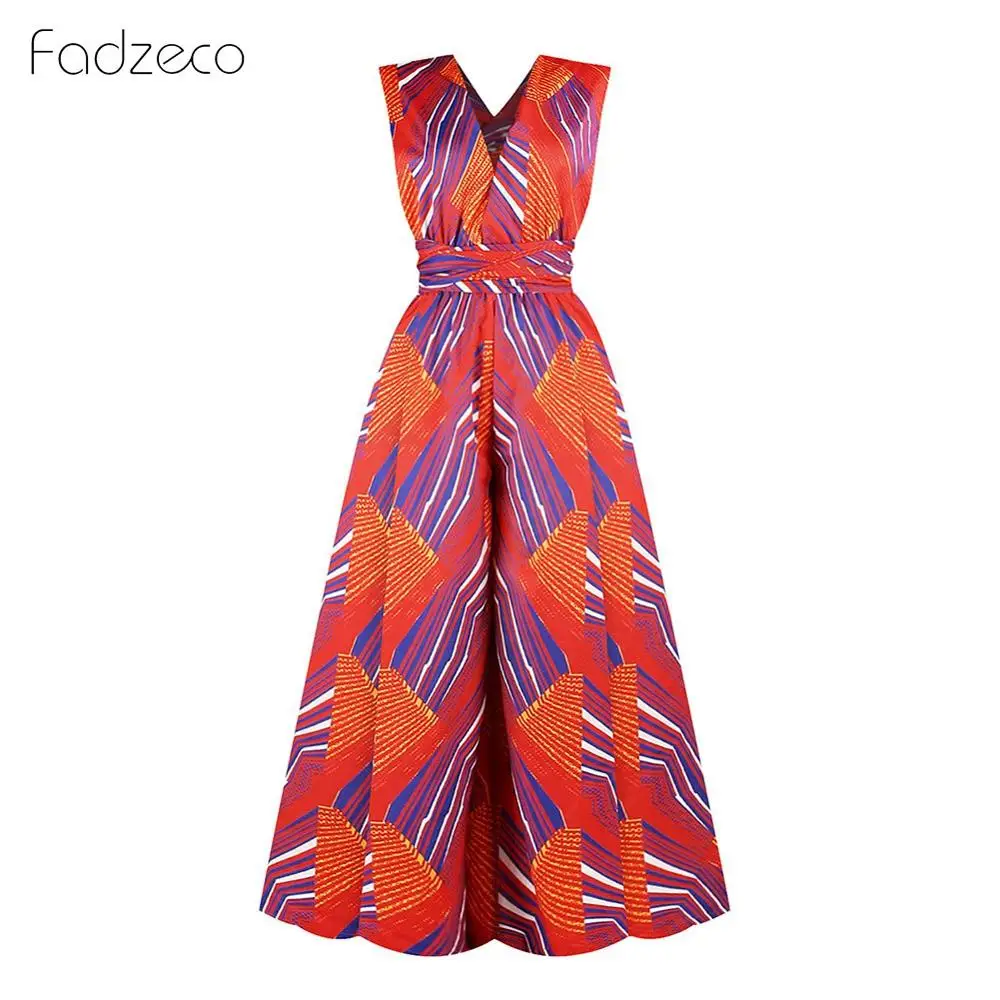 M05 Fadzeco Новая африканская одежда Femme Модный комбинезон 3d цифровая печать сексуальный Осенний комбинезон с широкими штанинами одежда с этническим принтом - Цвет: M05