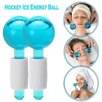 

2pcs/Lot Large Beauty Ice Hockey Energy Beauty Crystal Ball Facial Cooling Ice Globes Water Wave For Face and Eye massage