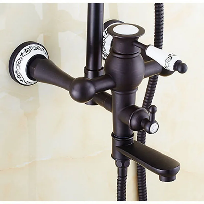 Смесители для душа настенное крепление ванной кран черная душевая головка топ