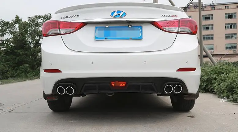 Для hyundai Elantra ABS защита выхлопного отверстия заднего бампера для 2012- Elantra набор бампер задняя Передняя Лопата задний спойлер
