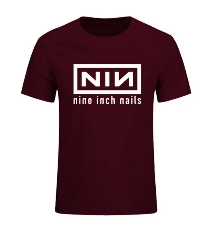 Redwine One yona/Новая модная летняя футболка Nine Inch Nails Rock Band, повседневные футболки в стиле хип-хоп, хлопок, Мужская брендовая одежда с вырезом лодочкой - Цвет: Redwine