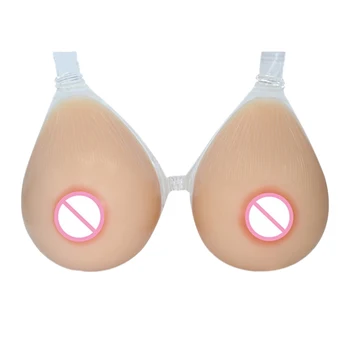 

Teardrop C Cup Silicone Fake Breast Forms Fake Boobs Tit Sexy Bust Chest with Straps for Men Crossdresser Drag Queen