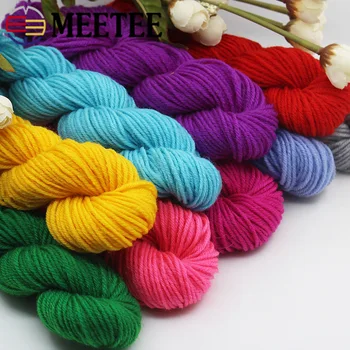 

Meetee 20pcs(1pc=25g) Acrylic Blended Line Yarn Hand Crocheted Slippers Insole Thick Wool DIY Manual Cushion Woolen Materials