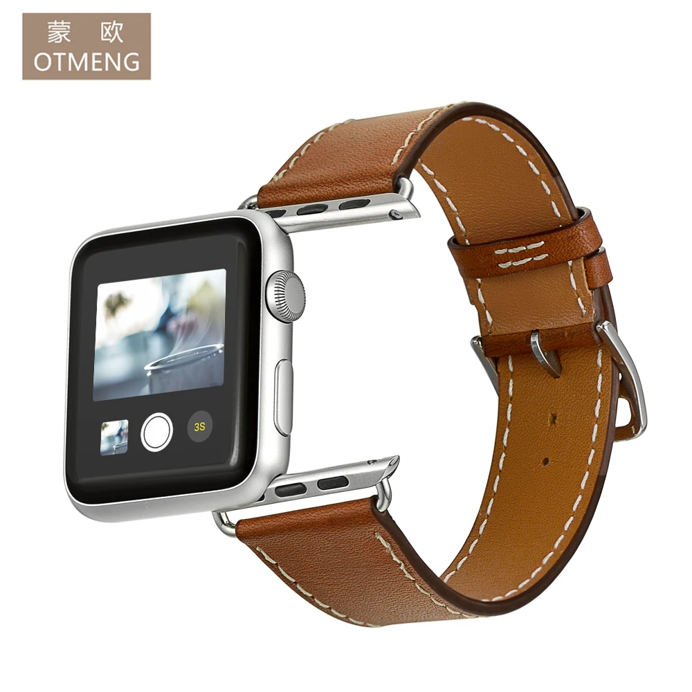 OTMENG роскошный ремешок из натуральной кожи для Apple Watch 42 мм 38 iwatch12345 серии Высокое