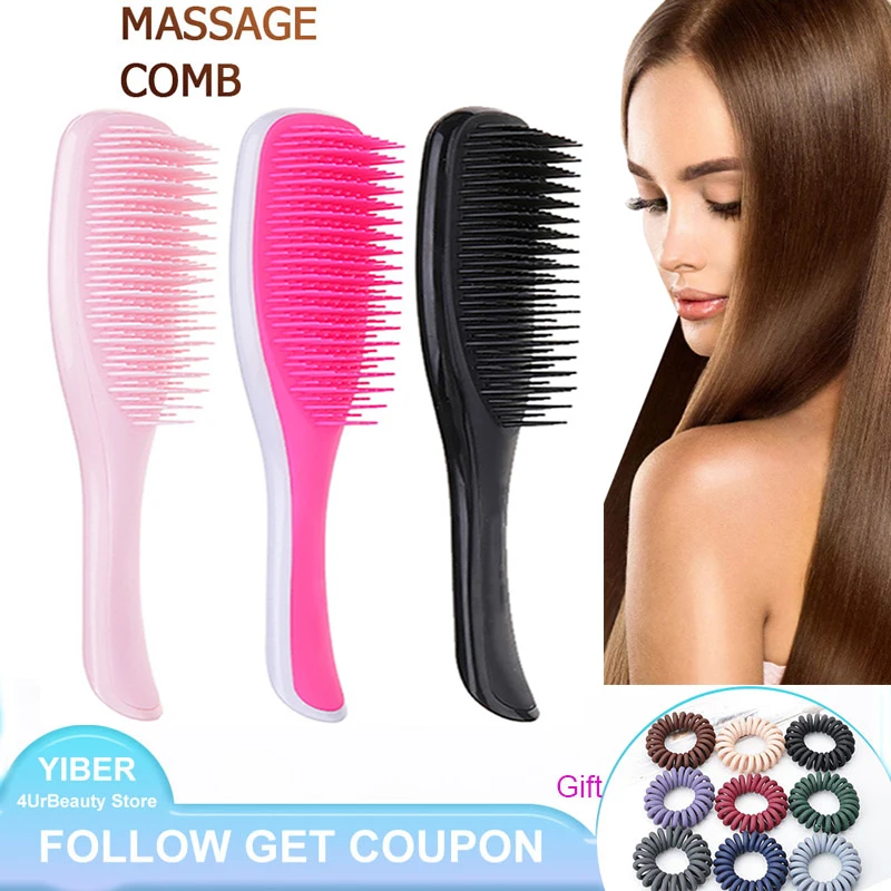 

Detangler Scalp Massage Comb Hair Brush Women Anti-static Massage Combs Professional Hair Brush Salon Tangle Hairdressing Tool