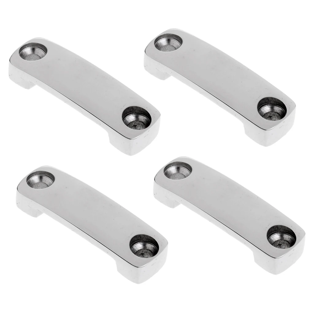 4 Pieces Professional Polished 316 Stainless Steel Marine Boat Fender Lock Deck Fitting Silver
