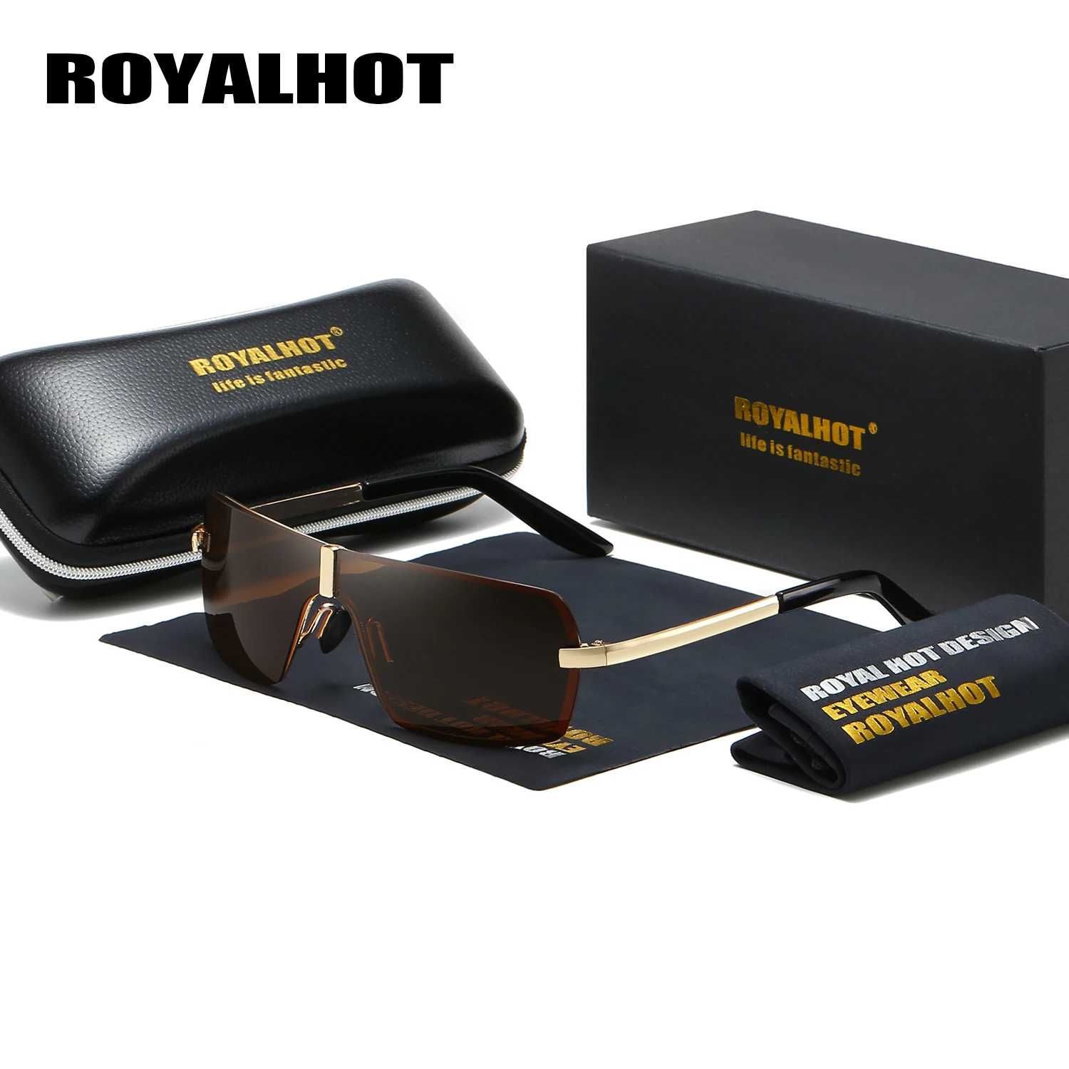 Солнцезащитные очки без оправы RoyalHot поляризационные для мужчин и женщин