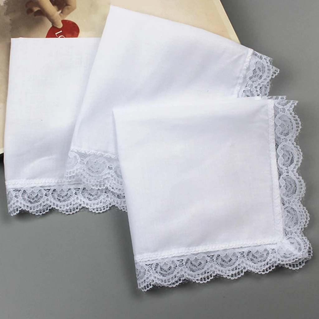 Mouchoirs blancs en coton, pochette blanche, carré, pour hommes et femmes,  classiques, avec bordure en dentelle, 5x | AliExpress