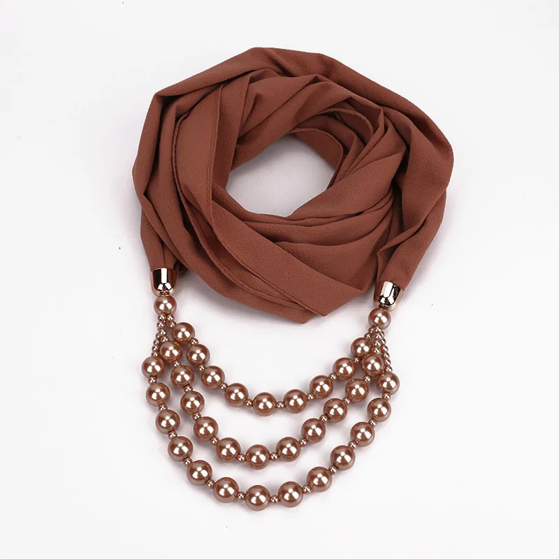 H32aaf0bafcbb425ea333fc52f80555d4f Women Shawl Hijabs Pendant Necklace Scarf Women Solid Color Shawls Jewelry Scarf Female Stole Beach Trip Accessories Scarves Mallzona