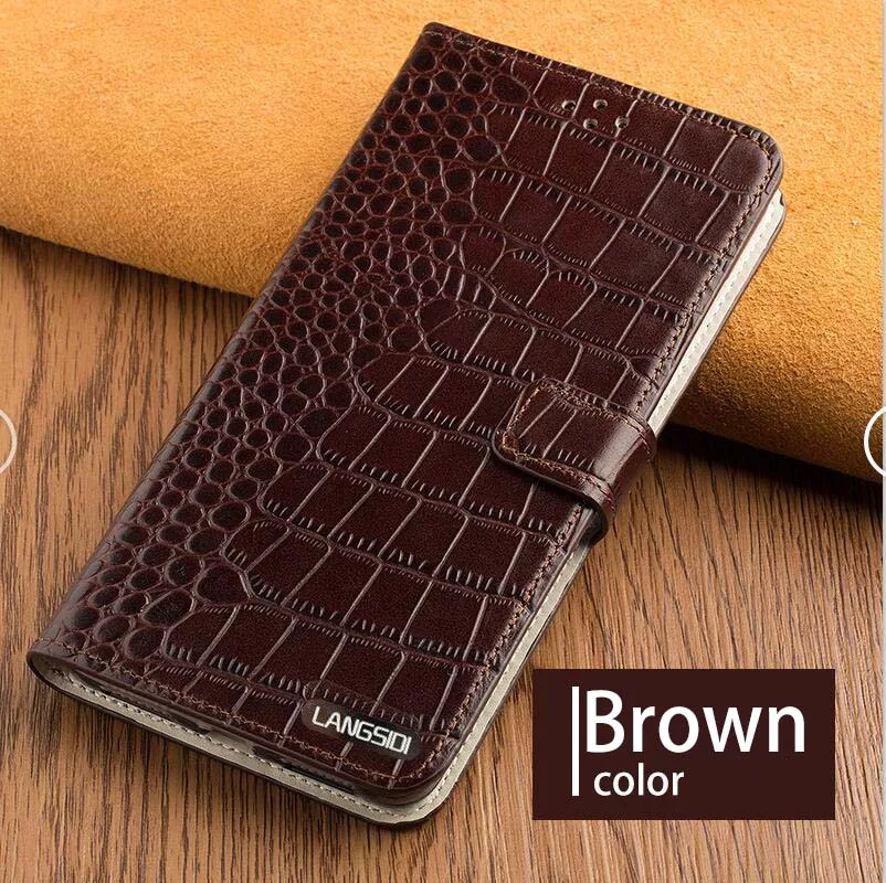 Brown Флип чехол для Xiaomi mi 5s 6 8 9 A1 A2 lite Max 2 3 mi x 2s чехол с крокодиловой лицевой пряжкой для Redmi Note 4 4x 4A 5 Plus чехол - Цвет: Brown