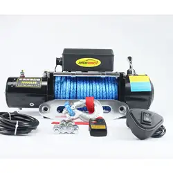 12 v/24 v 10000 фунтов нейлон канатная Лебедка для внедорожные лебедки с беспроводным пультом дистанционного управления