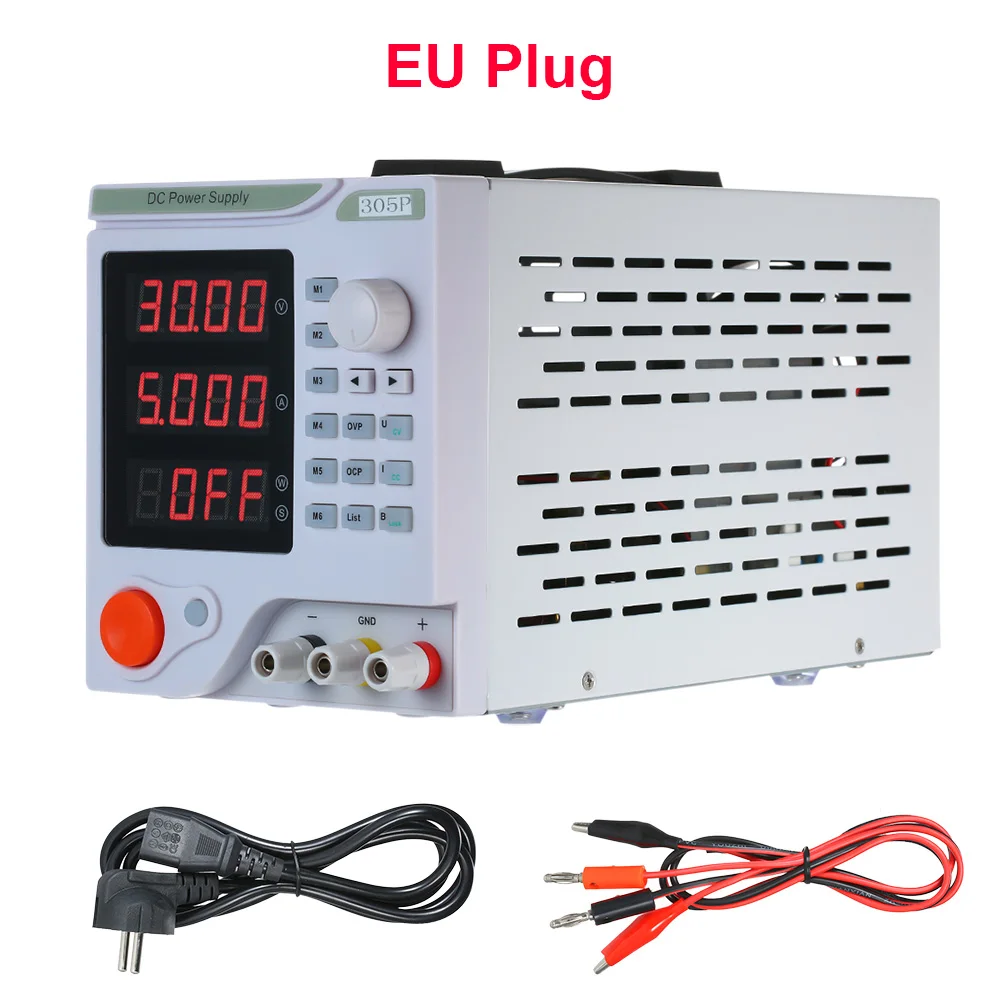 Программируемый Регулятор напряжения постоянного тока 30 в 5A 150 Вт Регулируемый источник питания 4 цифры дисплей светодиодный импульсный источник питания - Цвет: EU Plug