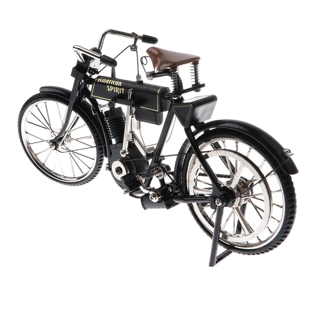 1:10 Scale Metal Decorative Bicycle Model Classic Black Bike Coffee Bar Decor - B