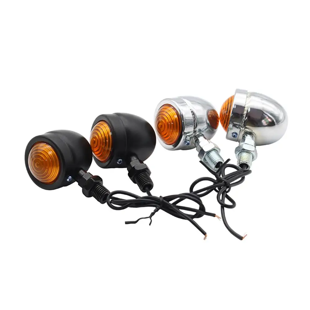 Luces de giro para motocicleta universales, luces de señal de giro para motocicleta, 1 cable ámbar, 12V, 1 par