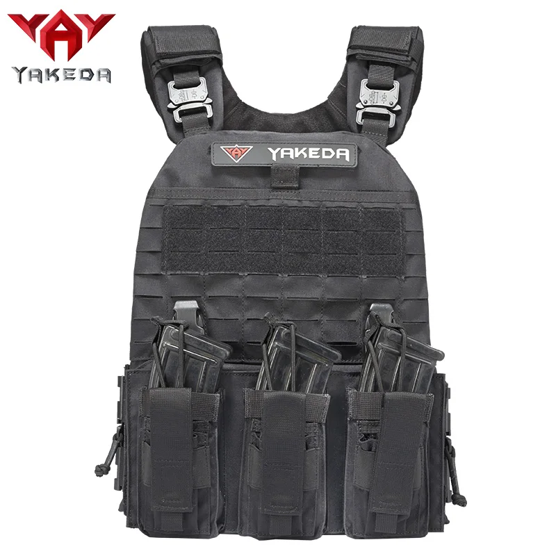 

YAKEDA quick release lightweight military molle modular soft hard armor tactical plate carrier vest with cummerbund pouches