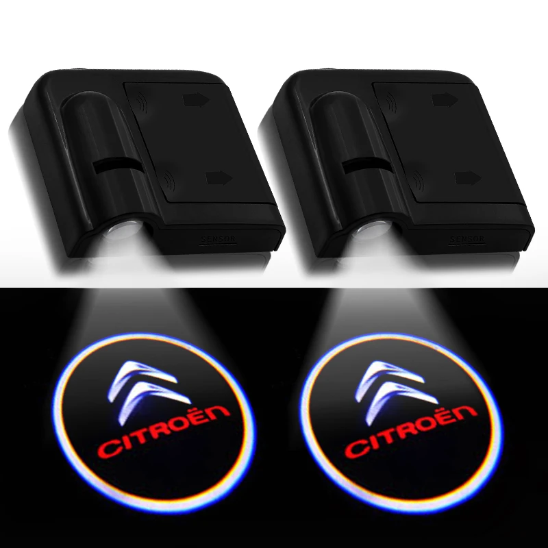 

2pcs Car LED Door Welcome Light Badge Lamp For Citroens C1 C2 C3 C4 C5 C6 C8 C4L DS3 DS5 car accessories projector laser gadgets