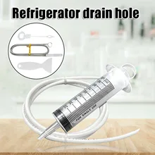 Behogar 5 pçs geladeira limpador de dreno buraco tamanco removedor conjunto com injector água draga tubo de gelo pá plug haste escova