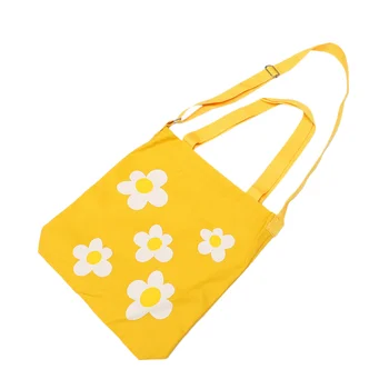 

1Pc Simple Canvas Shoulder Bag Fashion Canvas Bag Casual Student Crossbody Bag (White)
