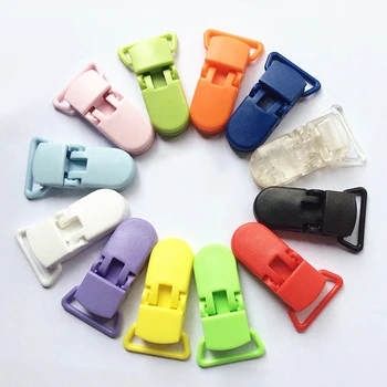 

10Pcs Plastic Pacifier Clip Holder Baby Soother Mam Infant Dummy Clips Baby Nipples Holder 20mm Ribbon Toddler Random Color New