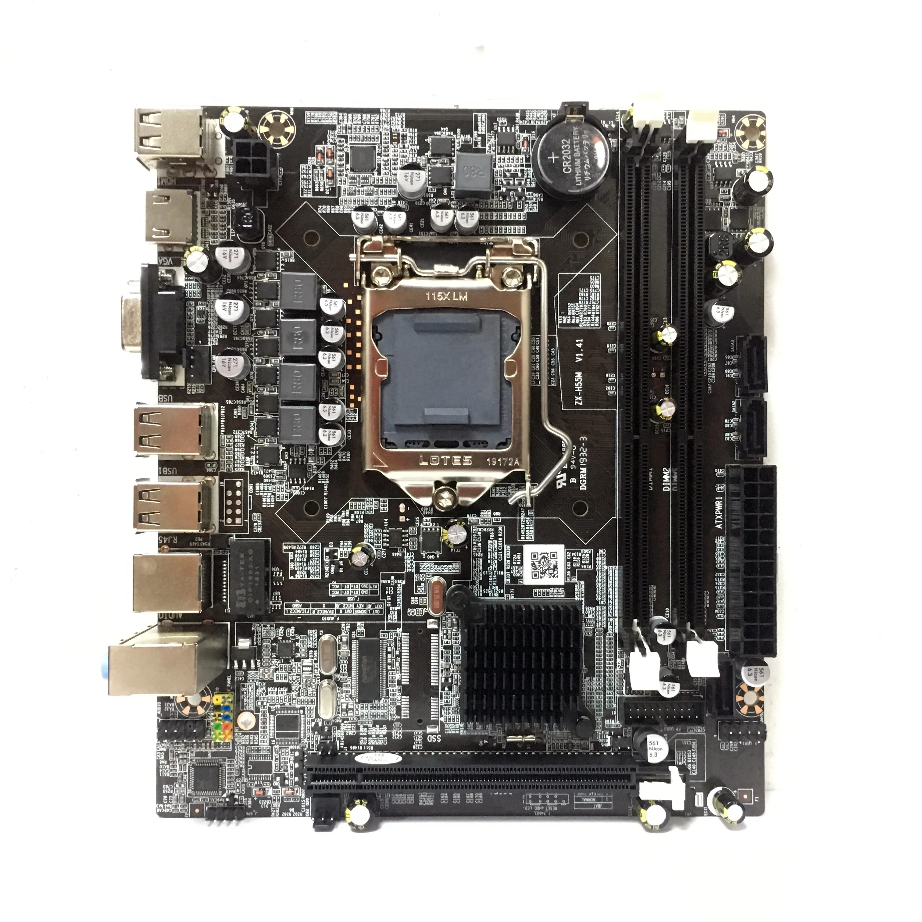 Дешево Чипсет Intel H55 ПК LGA1156 настольный компьютер материнская плата DDR3 двойной USB 2,0 LGA 1156 материнская плата