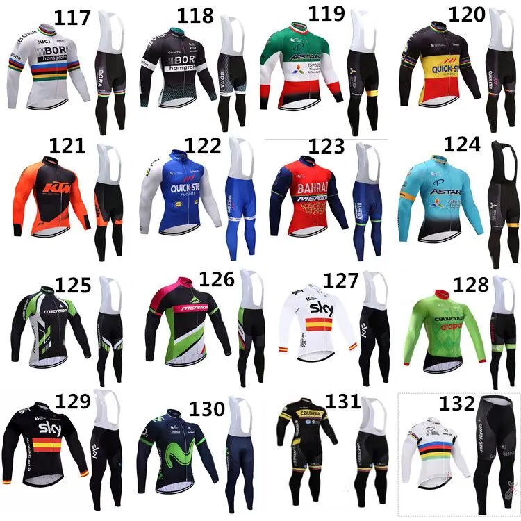 Теплая зимняя ФЛИСОВАЯ ФУТБОЛКА для велоспорта, длинный комплект, спортивная одежда для велоспорта, одежда, рубашка, ropa ciclismo - Цвет: 129