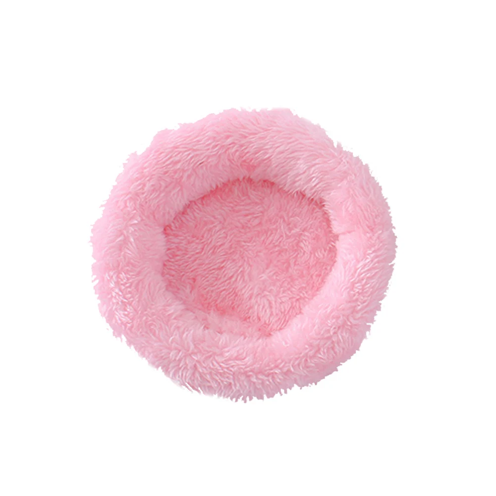 Pink S Кровать хомяка круглый бархат теплый коврик для сна для Ёж хомяк белка PI669 - Цвет: Pink S