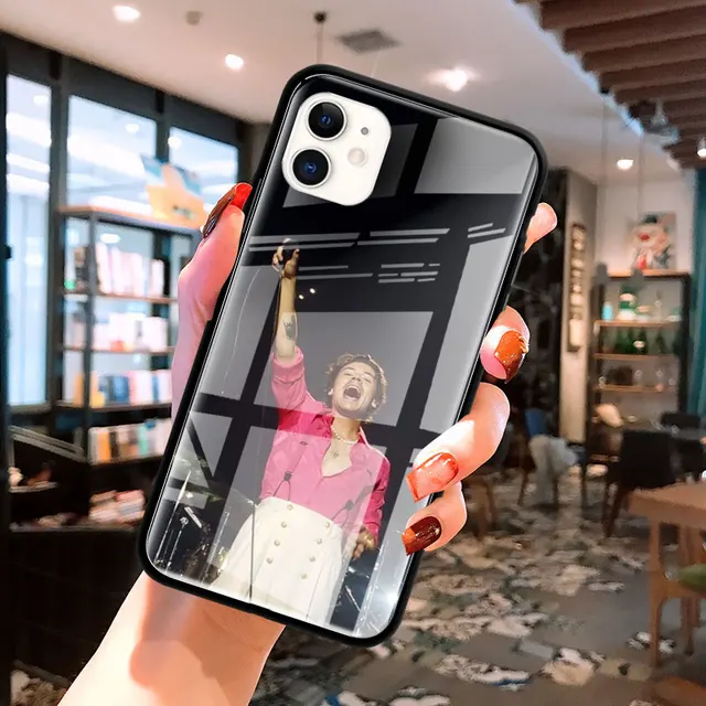 Glass Case For Apple iPhone 12 11 Pro Max 8 7 XS XR X 6 6S Plus SE 2020 Mobile Phone Coque Fundas Fine Line Harry Styles 1D T06