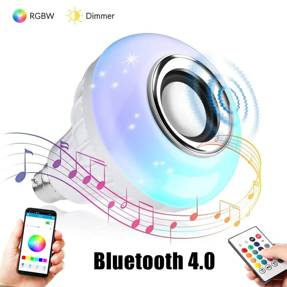IP44 Bluetooth динамик WiFi Смарт RGB E27 BulbLamp Dimmable светодиодный беспроводной музыкальный лампочка светильник изменение цвета через-WiFi управление через приложение