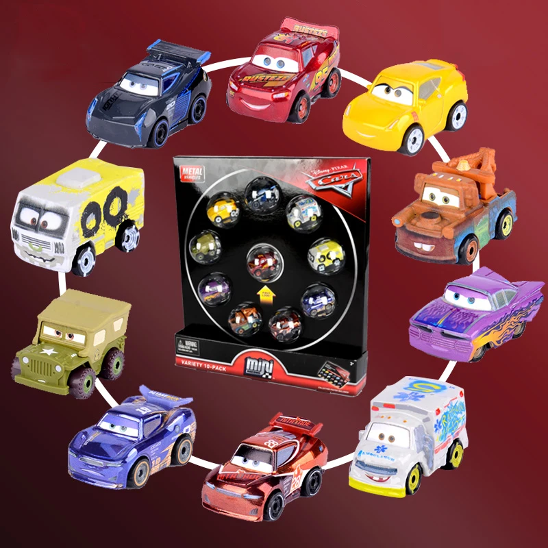 Genunie оригинальные Дисней Pixar тачки 3 Мини Металлические Diecasts 10 шт. игрушечные транспортные средства Молния Маккуин шторм Джексон игрушки для мальчика FLG72