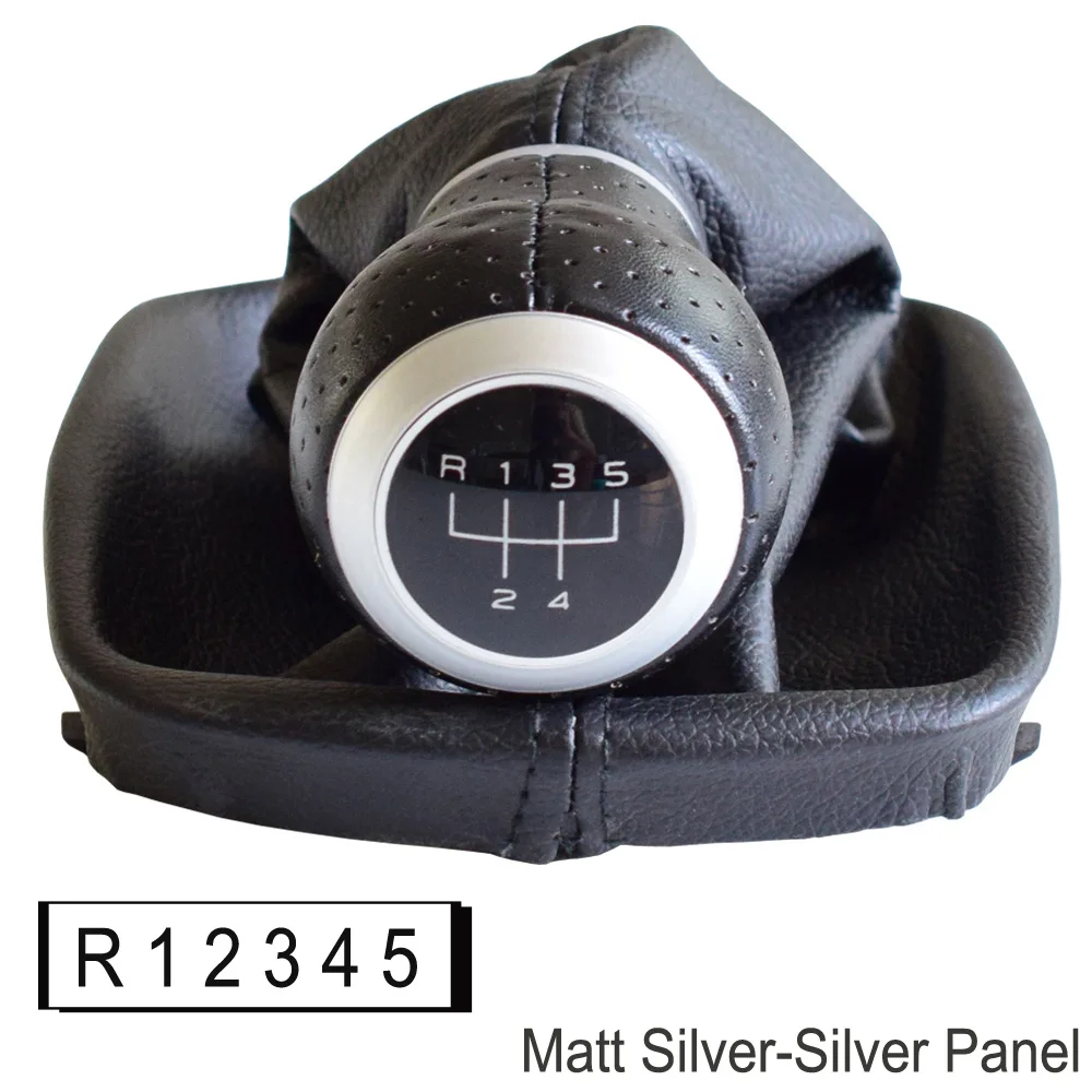 MattSilver-Black-R-5 Автомобильные аксессуары для Audi A6 C5(1997-2001)/A4(1998-2000)/A8 D2(1996-2003) новая 5/6 Скорость MT рукоятка для рычага переключения передач гетры - Название цвета: MattSilver-Black-R-5