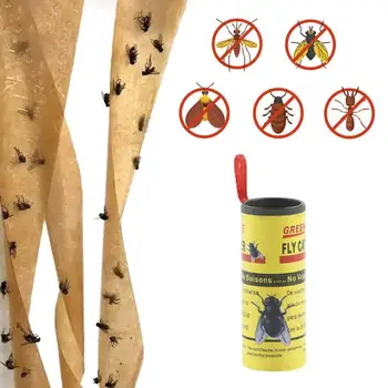 

4 Pcs / Pack Sticky Fly Ribbons Roll Dual Sided Flies Paper Strips Insect Bug Home Glue Flytrap Catcher Bug Mosquito Killer