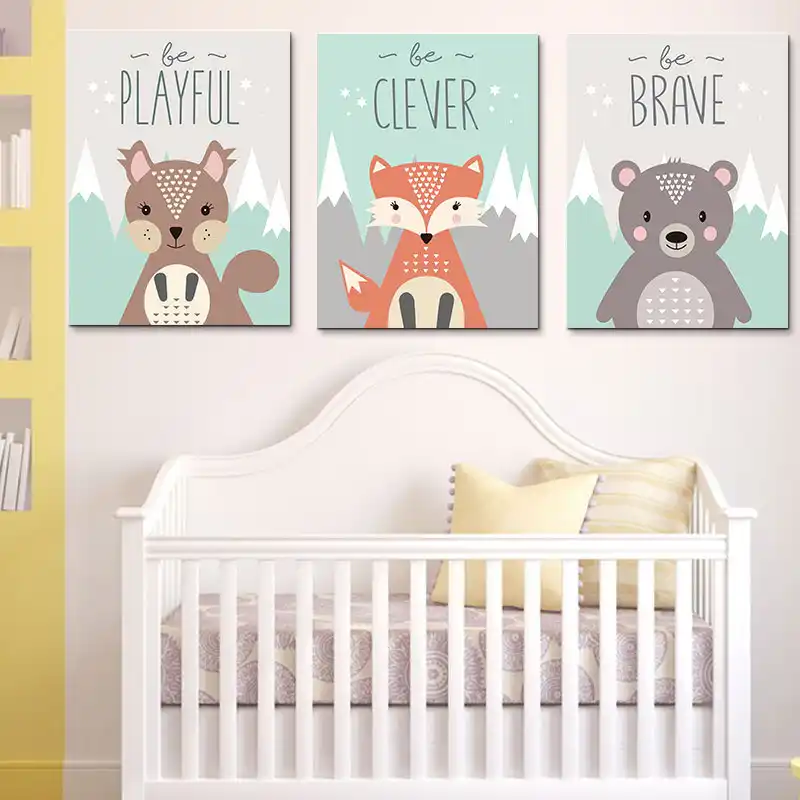 2020 Nueva Pintura De Pared De Animales De Dibujos Animados Para