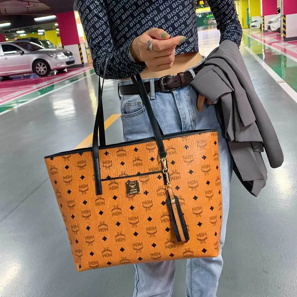 

Autumn & Winter Large-Volume Tote Bag Women's Versitile Fashion Printed Large Bag Shopping Bag Portable Shoulder Bag Women's Wes