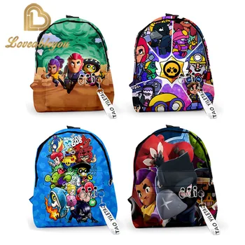 

Shoooting Game Children Bag Cartoon Print Star Hero Schoolbag Study Stationery Bags Spike Shelly Colt Jessie Leon Kids Gifts