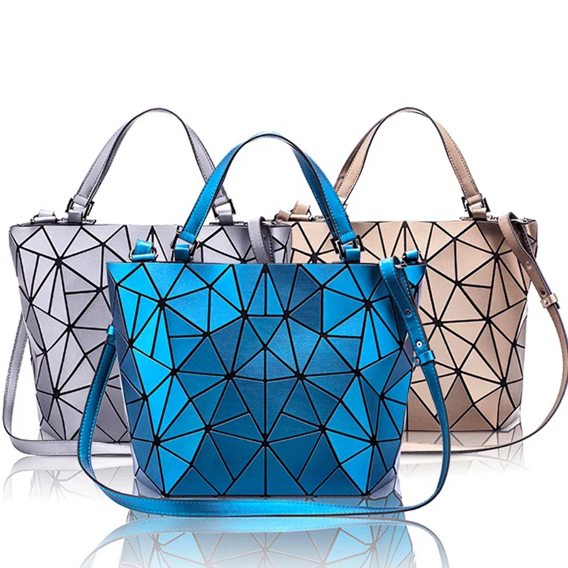 Модные сумки на плечо для женщин 2020 складные сумки-ведра с геометрическим