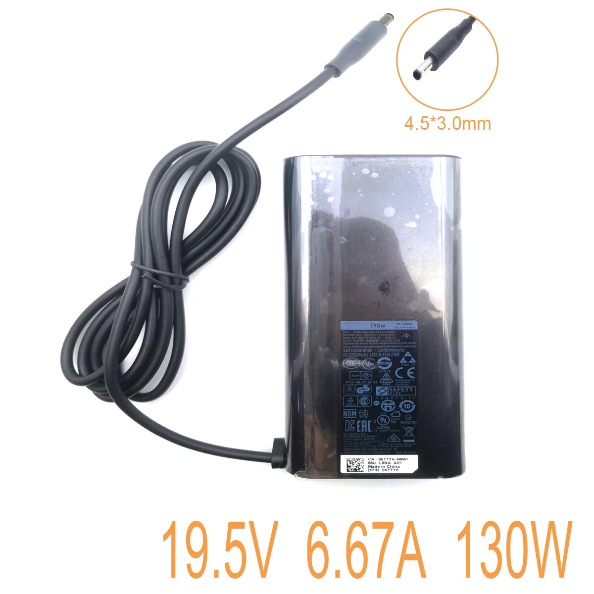 

19.5V 6.67A 130W 4.5*3.0mm New Laptop Adapter Charger For Dell XPS 15 7590 9530 9535 9550 9560 HA130PM130 DA130PM130 06TTY6