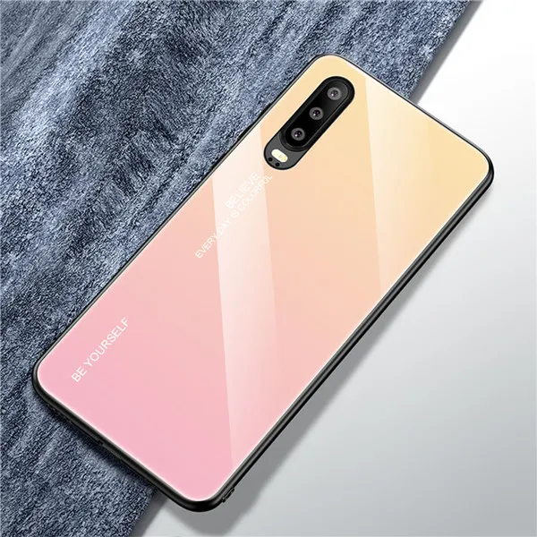 Градиент закаленное Стекло чехол для huawei P20 lite P30 Pro Коврики 20 Y6 Y9 P Smart крышка на Honor 20 8X 8A 10i 10 9 lite чехол - Цвет: 06