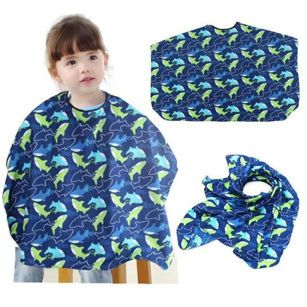 Антипригарный фартук с рисунком дельфина легко чистить для детского салона яркие цвета парикмахерское покрытие Мягкий рукав летучая мышь антистатический