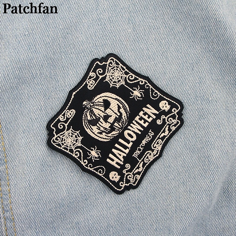 Patchfan Haloween утюжок на заплатках для одежды вышитые аксессуары для лоскутного шитья мультфильм аниме индивидуальные нашивки оптом A2273